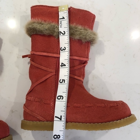 NEW Romeo Juliette Peach Cottage Leather Suede Furry Floral Embroider Tall Boots - Picture 13 of 14